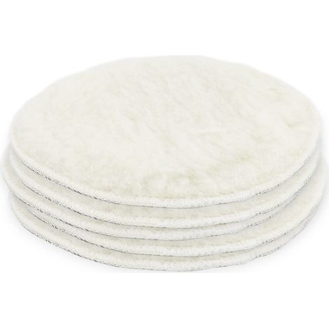 BITUXX® 180mm Polierpad Wollpad Polierfell Wollpuffer für Autopoliermaschinen (5x) (1/3)