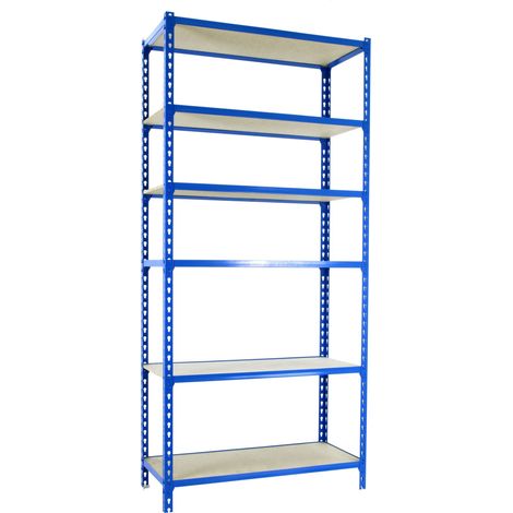Simonrack Étagère flexible en métal bleu bois 6 niveaux (1/5)