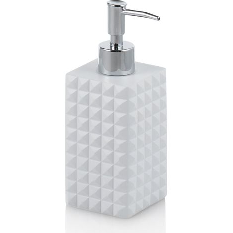 "Dispenser per sapone GEOMETRIC in resina e metallo bianco"