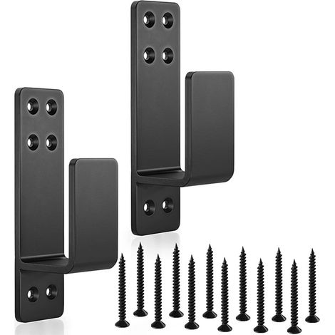 Support Pour Barre De Sécurité Porte - En Acier Allié 4 mm - Compatible Avec Lame 2x4 - Pour Portes Intérieures Et Extérieures - 2 Pièces (1/5)