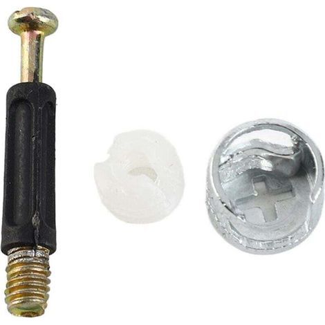 100 ensembles 3-en-1 pièce de connexion de roue excentrique meubles vis écrou Kit matériel accessoires (1/4)