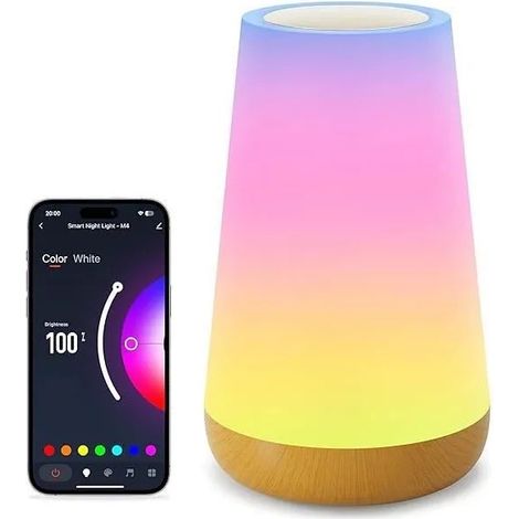 Lampe Chevet Intelligente, Veilleuse LED 256 RVB Dimmable avec Mode Scène pour Salon Chambre YYV (1/4)