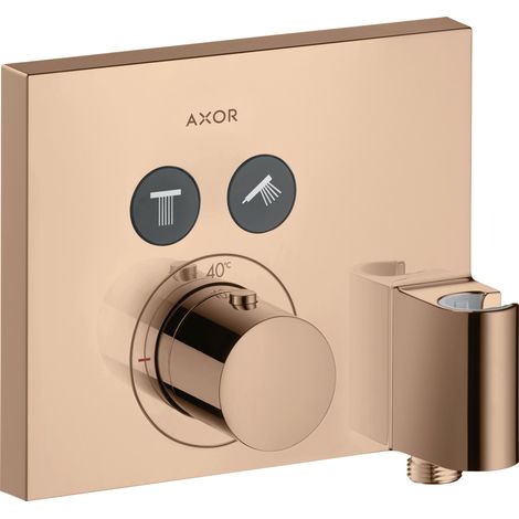 Thermostat SHOWERSELECT SQUARE AXOR UP pour 2 Verbr avec FixFit et poignée polie rouge (1/2)