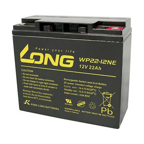 Long WP22-12NE WP22-12NE Batterie au plomb 12 V 22 Ah plomb (AGM) (l x H x P) 181 x 167 x 76 mm raccord à vis M5 résistant aux cycles de charge, aut Y860332 (1/2)
