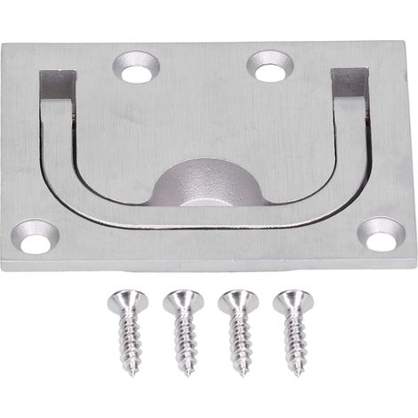 Poignée de levage intégrée en acier inoxydable à boucle pour yacht de plancher, type traction, bouton de levage plat (1/5)