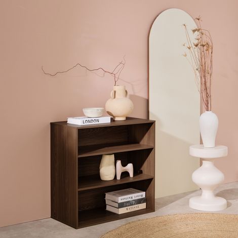 Etagère. bibliothèque. module de rangement décor bois noyer 2 étagères L 70 x P 35 x H 70cm - Kompo (1/5)