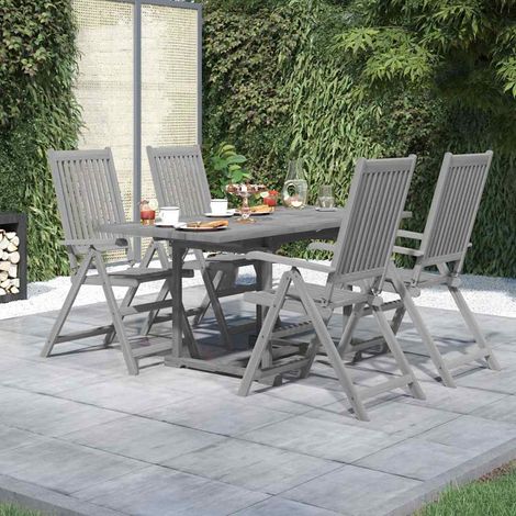 Ensemble à manger de jardin 5 pcs-Salon de jardin Bois d'acacia solide 549235 (1/5)