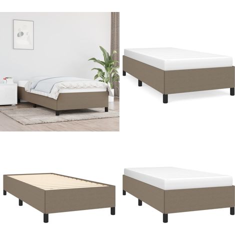 Bettgestell ohne Matratze Taupe 100x200 cm Stoff - Bettrahmen - Doppelbett - Lattenrost - Schlafzimmermöbel - Boxspringbetten - Home & Living (1/5)