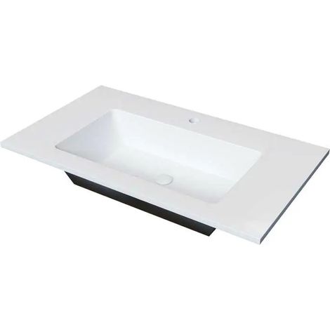 Lavabo Cellini 100 cm con vasca central y acabado blanco brillante