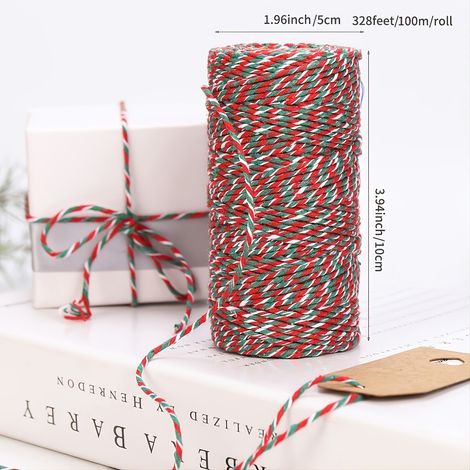 Corde de 100 mètres pour emballer les cadeaux de Noël - décoration de fête.