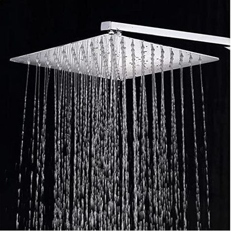 10 pouces /25cm Pommeau de douche carré fixe,Tête de Douche à diffuseur fixe en acier inoxydable 304 chromé,Accessoires de Salle de Bain (1/5)