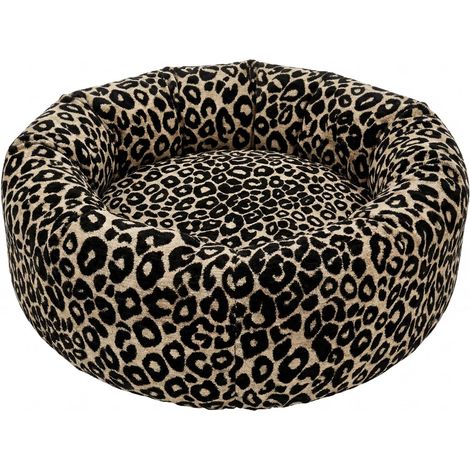 MOKA - Panier chien/chat tissu imprimé animalier - XL - Café