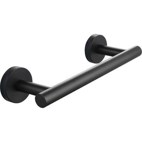 Toallero de pared de acero inoxidable con tornillos, color negro, 23 cm (1/5)