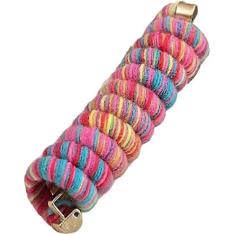 Élastique à cheveux en spirale de téléphone arc-en-ciel, pince à cheveux, outil de tressage, spirale en laine cachemire colorée pour fille-Multicolor (1/5)