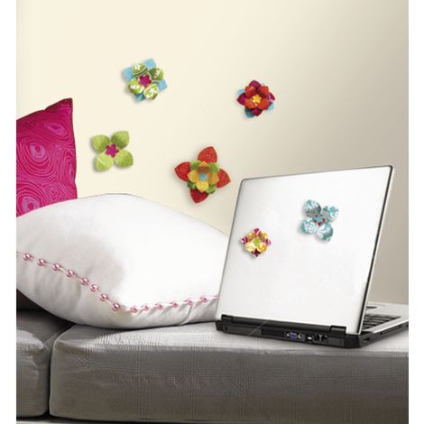 FLEURS 3D - Stickers FLEURS 3D repositionnables (23 Stickers) (1/3)