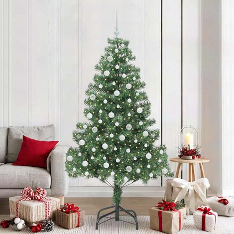 Weihnachtsbaum mit 300 LEDs mit Ständer Grün 210 cm PVC