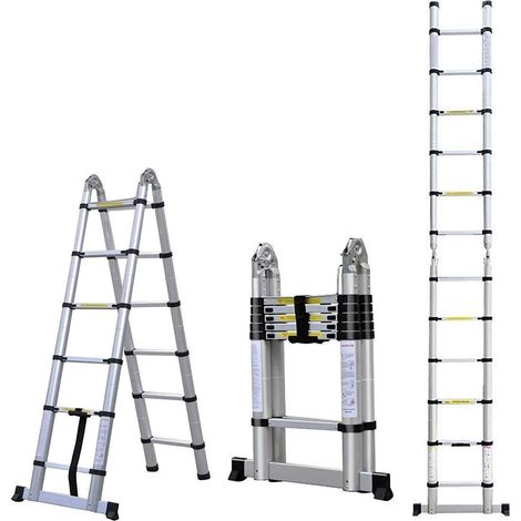 Multi-Purpose Aluminium Telescopic Folding Step Ladder Portable Foldable Ladder Extension Extend Ladder (1/5)