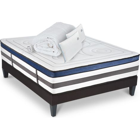 Matelas Quintessence Mousse Accueil Mémoire de forme+ sommier + accessoires - 180 x 200 cm (1/5)