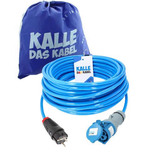 Kalle Adapterkabel Schuko 2,5mm² auf CEE 230V Extreme Blau IP44 50 Meter