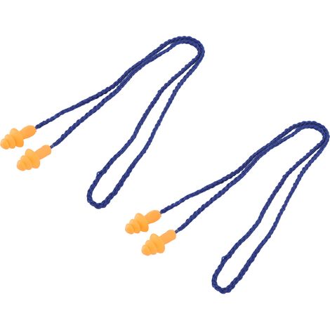 Lot de 2 bouchons d'oreille en silicone souple, forme d'arbre, réduction du bruit, avec fil, pour dormir et nager (1/5)
