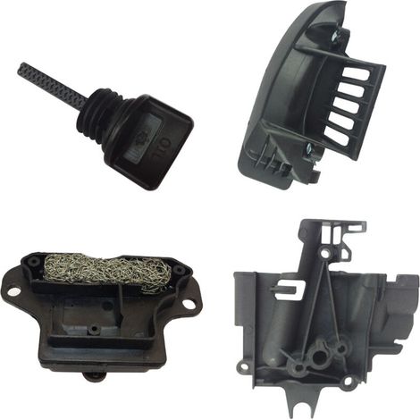 Fits Honda GX35 UMK435 engine kit, includes intake manifold guard, oil level monitor cover, baffle and oil mist separator. (1/5)