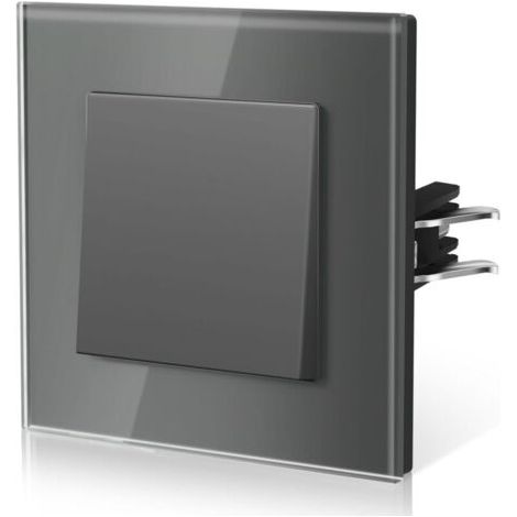 Wandschalter, Wippschalter mit Klauen, Glas-Nachttischlampenschalter, 4 Farben erhältlich, 1-fach, 86 mm, Grau (1/5)