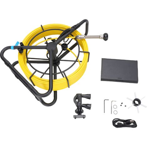 Caméra d'égout 50M, Endoscope d'inspection de tuyaux de 18mm, 1080P, écran de 5 pouces, enregistreur DVR avec 6 led, carte mémoire de 32 go (1/5)