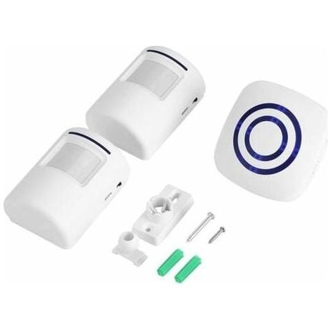 Wireless Doorbell, Motion Detector, Electric Door Chime, 38 Melodies, Security Alarm with Transmitter and Receiver for Home Office, Hotel, Shop (2+1 EU) (1/4)