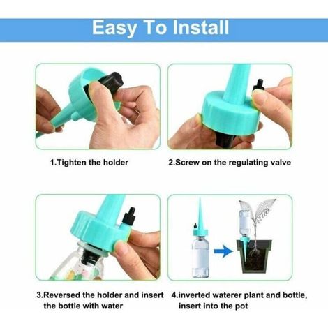 12 Pcs Irrigation Goutte à Goutte Réglable, Kits Arrosage Automatique avec Valve, pour Jardin, Maison, Intérieur, Extérieur Label