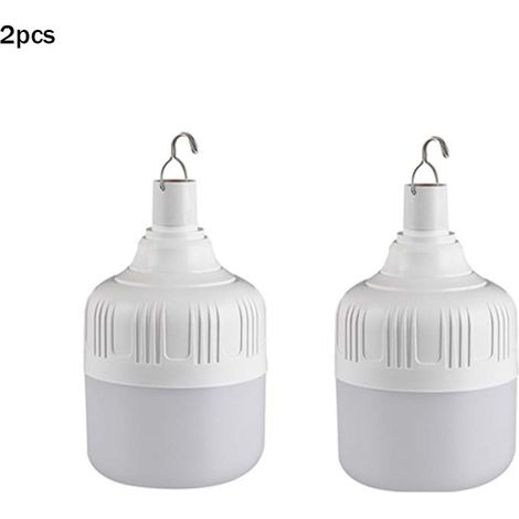 Lampes LED Camping Rechargeables USB Lanternes Portables à Crochet Éclairage d'Urgence Tente Panne de Courant Extérieur Nuit 2pcs 60W (1/5)