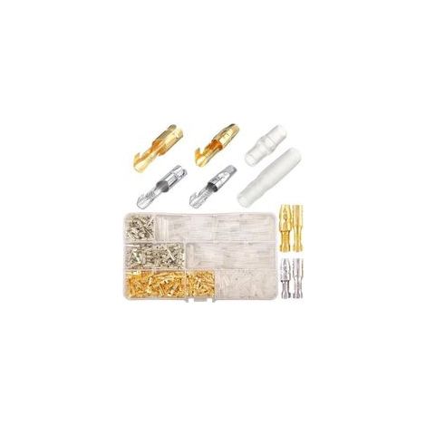 Laiton Bullet Connecteurs Kit,424PCS 3.9mm Bullet Terminal Connecteur Mâle et Femelle avec manchons isolants, Cosse Electriques Moto Cosse Bullet Connecteur Electrique Moto Cosse Ronde a Sertir (1/5)