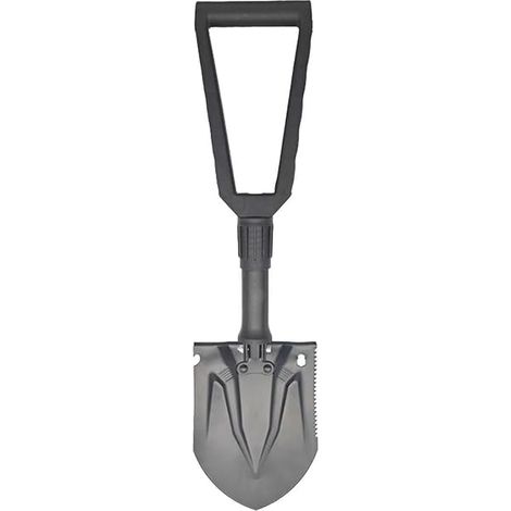 Pelle pliante d urgence - Acier au carbone haute dureté - 61 cm - Bords dentelés - Pour camping et activités extérieures - 1 pièce (1/3)