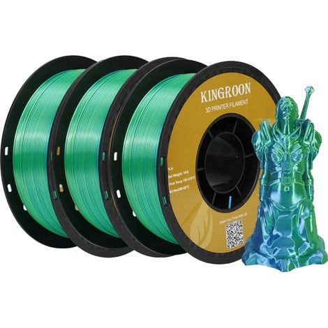 Filamento PLA effetto seta bicolore, diametro 1,75 mm, peso della confezione 3 kg. (1/2)