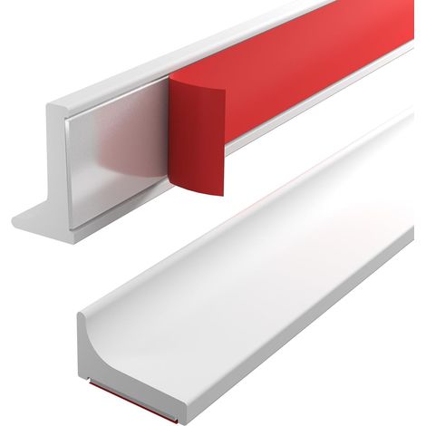 Protection de seuil de porte de douche - barrière étanche en silicone auto-adhésive, flexible et facile à installer, convient aux salles de douche, baignoires et lavabos, 200 cm. (1/5)
