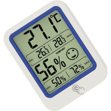 CCYKXADigital Indoor Hygrometer Thermometer, White with Large Display, Measures Temperature and Humidity, White Plastic, Low Power Consumption, High Stability (1/5)