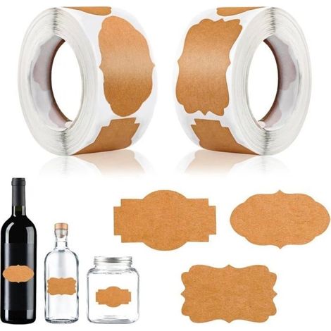 600 Pieces Kraft Paper Stickers, Kraft Paper Label Stickers, Self-Adhesive Labels, Paper Self-Adhesive (1/5)
