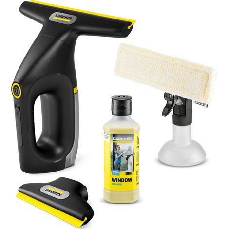 Nettoyeur de vitres sans Fil WV 2 Universal Precision+ Black, autonomie : 35 Min, réservoir : 120 ML, 2 raclettes, pulvérisateur avec bonnette en Microfibres, nettoyant vitres 20 ML (1/5)
