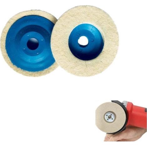 SJLERST 4Pcs Diamètre 100mm Disque de Polissage Meuleuse, Polissage Meuleuse D'angle Bore Dia 8mm, Feutre de Laine Roue de Polissage pour Polissage Verre, Céramique, Plastique, Métal, Marbr (1/5)