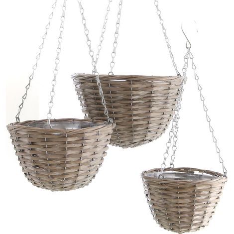 Blumenampel mit Kette - 3er Set - Pflanztopf zum hängen Blumen Topf bepflanzen