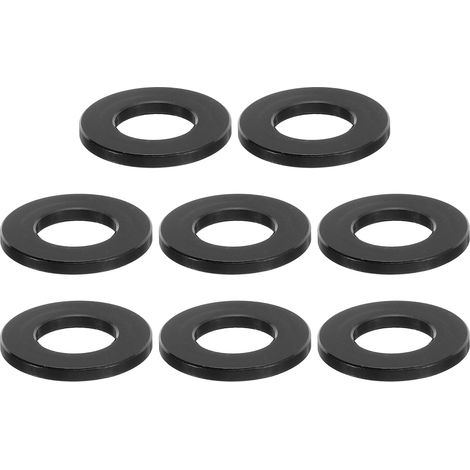 Entretoise en Aluminium, 8 Pcs Métal Entretoises Aluminium 10,5mm ID x 20mm OD x 2mm L Vis d'Espacement en Aluminium Ronde pour 2/5" ou M10 Vis à Boulons, Noir (1/5)