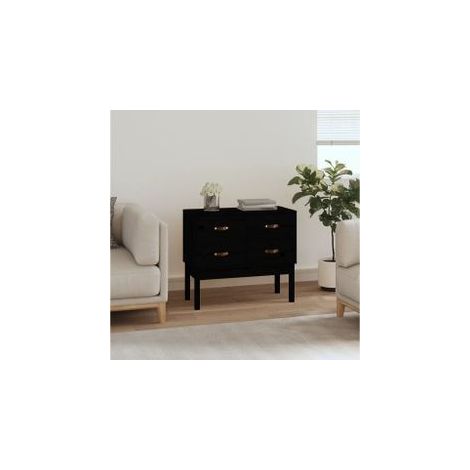 Armoire console Noir 90x40x78 Bois de pin solide (1/5)