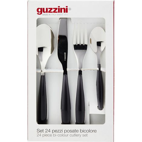 Guzzini - Feeling, Set 24 Posate Colorate - Grigio, 15.8 x 7.5 x h25.5 cm - 23000022 (1/4)
