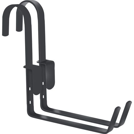 Lot de Supports jardinières Fer Plat modulable Crochet 18 cm pour jardinière de 40 à 80 cm Anthracite (1/3)