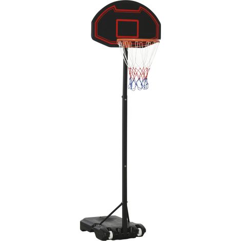 Canestro da basket con supporto da esterno regolabile con ruote in acciaio nero MODENUIT (1/5)