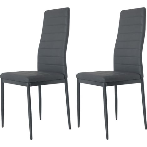 Lot de 2 chaises de salle à manger VALENTIN Gris