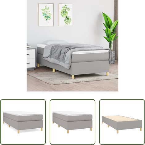 Stoffbettgestell - Boxspringbettgestell Hellgrau 90x200 cm Stoff (1/5)