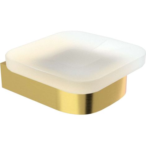Nimco Nikau - Porte-savon avec support, verre/doré brossé NKZ 30059C-Z (1/2)