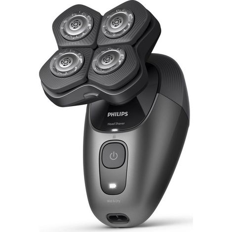 Philips HS7980-15 Serie 7000 Rasoio elettrico per testa umido secco 4 testine autonomia 90 min colore Nero