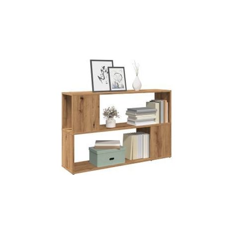 Bibliothèque chêne artisanal 100x24x63 bois d'ingénierie (1/5)