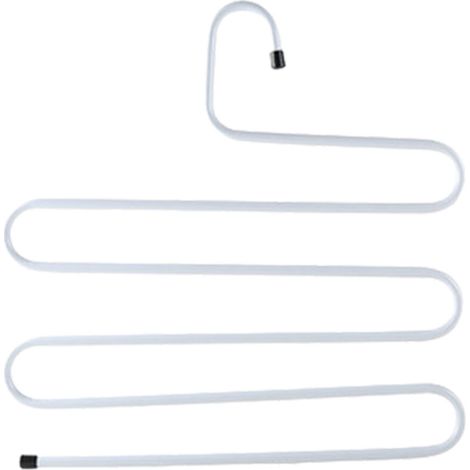 Portant à pantalons multifonctionnel, 5 niveaux antidérapants en forme de S, capacité de charge de 20 kg, gain de place dans la penderie, blanc. (1/5)